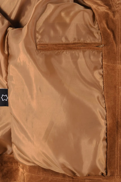Men's TRUCKER Soft Suede Leather Western Jacket Classic Denim Style Shirt Jacket