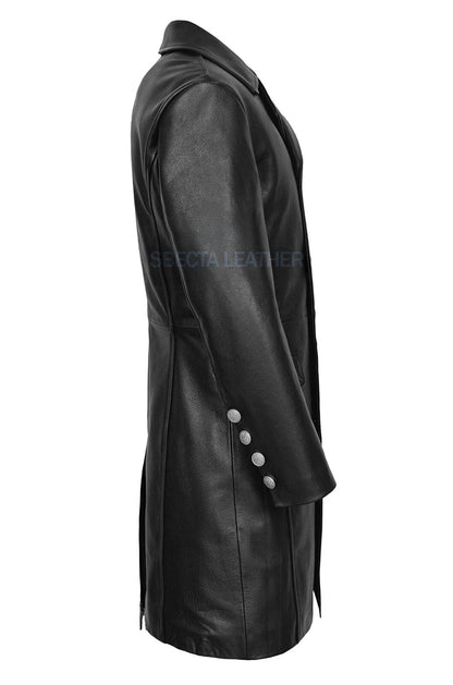 Men's Military Style Soft Cowhide Leather Coat, Stylish, Premium Quality