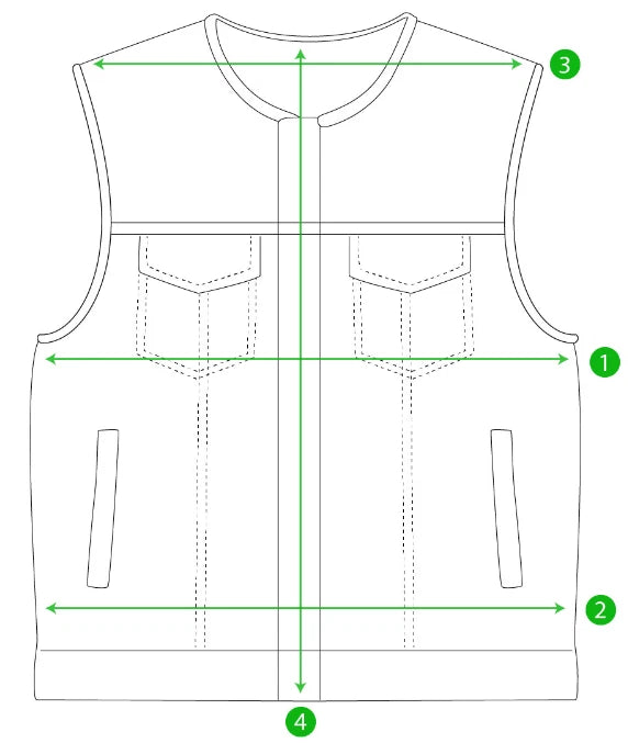 Motorcycle Lowrider Men's Leather Vest – Perforated Cowhide Club Style Biker Gear