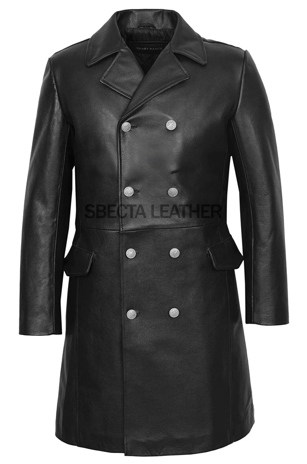 Men's Military Style Soft Cowhide Leather Coat, Stylish, Premium Quality