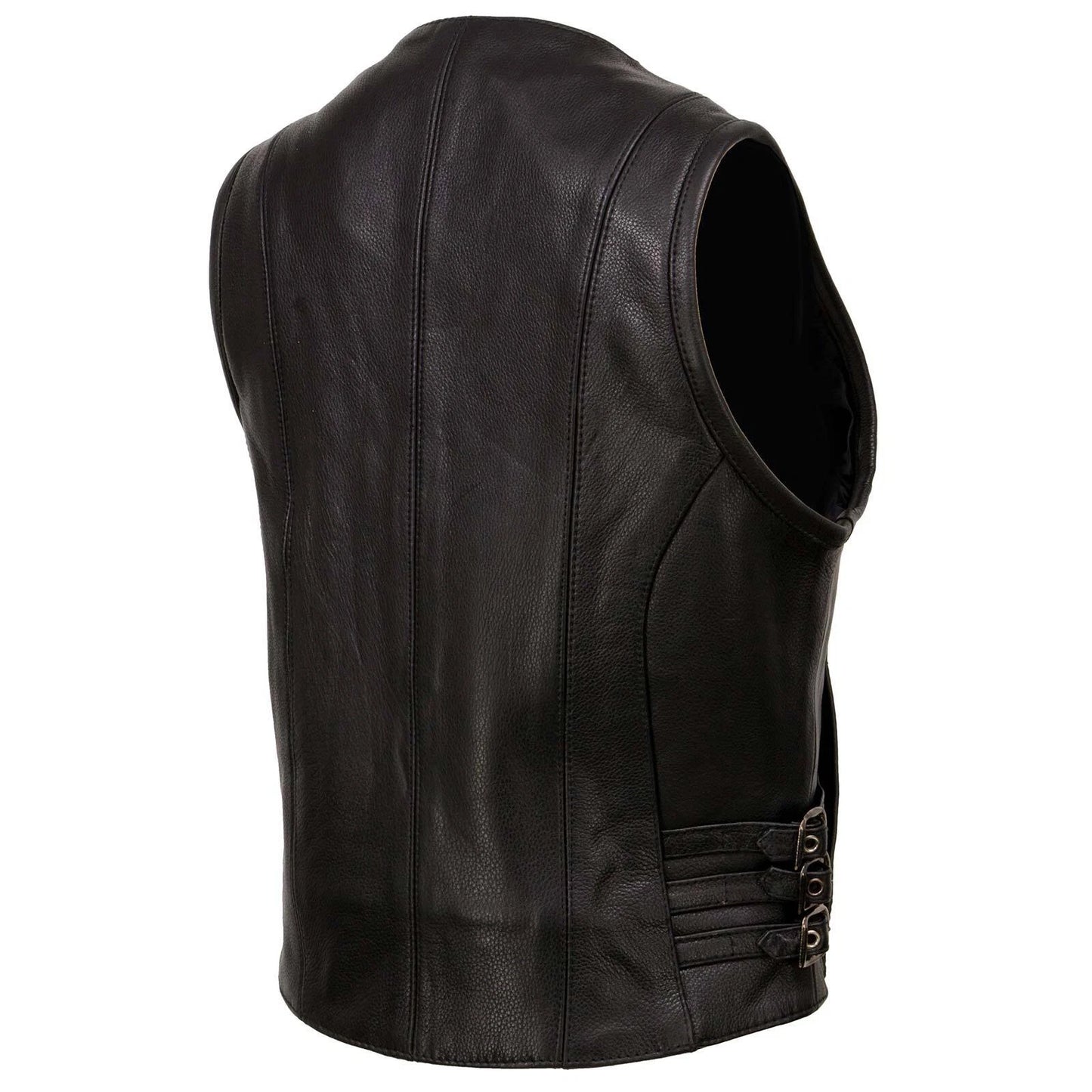 Women's Motorcycle Vest with Adjustable Side Buckles – Stylish Biker Gear