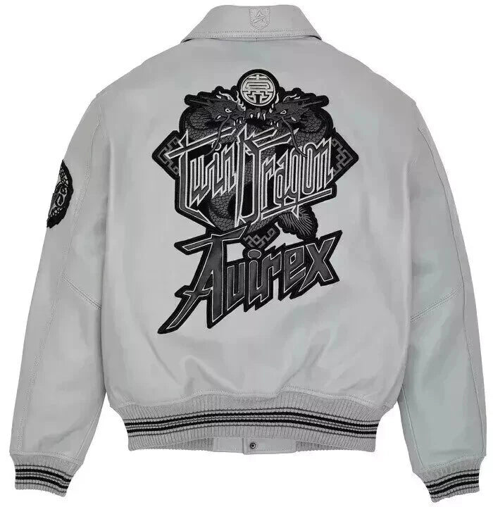 Men’s Avirex Genuine Cowhide Leather Bomber Jacket – American Flight Style