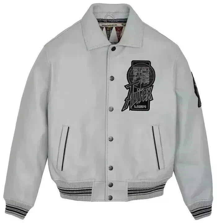 Men’s Avirex Genuine Cowhide Leather Bomber Jacket – American Flight Style