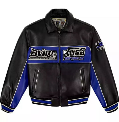 Men’s Avirex Genuine Cowhide Leather Bomber Jacket – American Flight Style