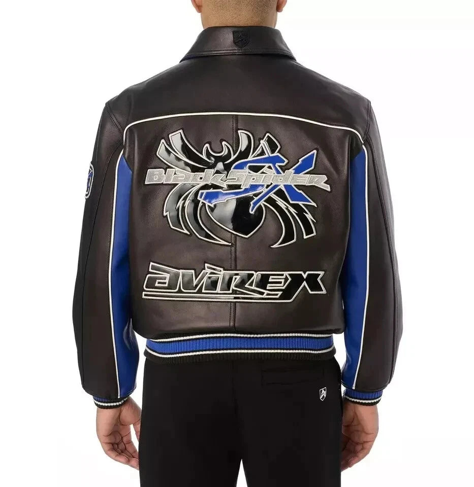 Men’s Avirex Genuine Cowhide Leather Bomber Jacket – American Flight Style