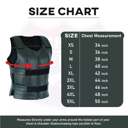 Women’s Bulletproof-Style Leather Motorcycle Vest – Tactical Biker Club Vest with Ammo Pockets