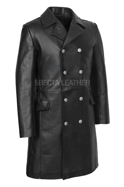 Men's Military Style Soft Cowhide Leather Coat, Stylish, Premium Quality
