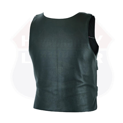 Women’s Bulletproof-Style Leather Motorcycle Vest – Tactical Biker Club Vest with Ammo Pockets