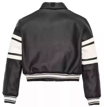 Icon Cropped AVIREX Women’s Bomber Jacket – Real Leather Flight Style