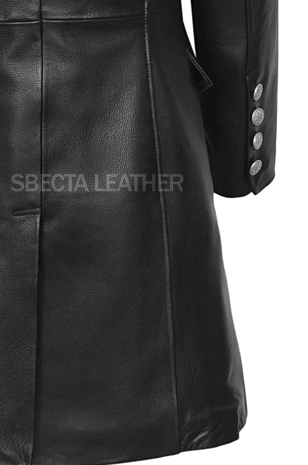 Men's Military Style Soft Cowhide Leather Coat, Stylish, Premium Quality