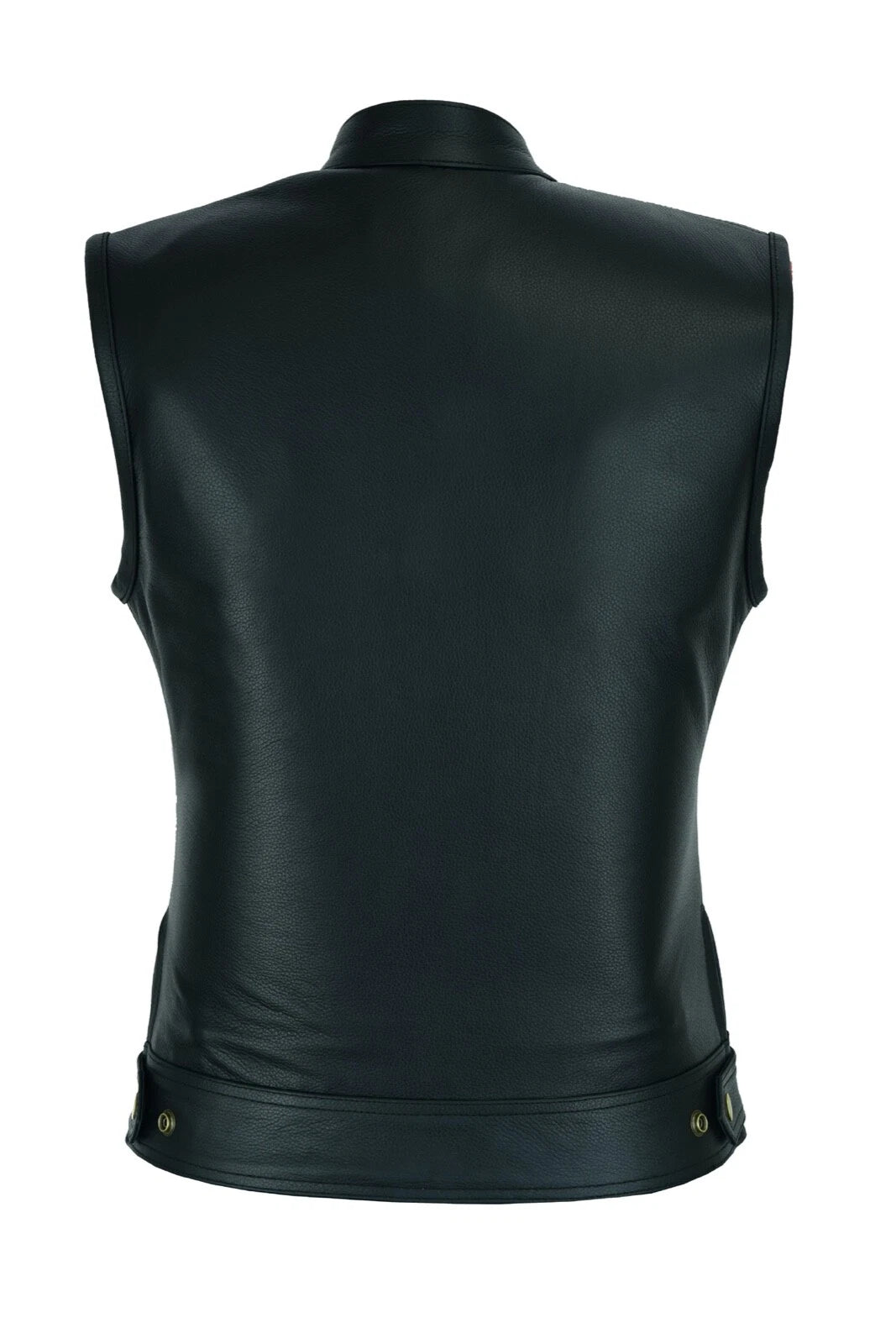 Women's Club Style Motorcycle Vest – Top Grain Cowhide Leather, Soft & Thick