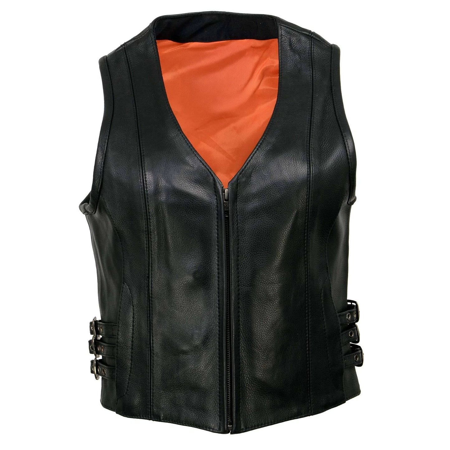 Women's Motorcycle Vest with Adjustable Side Buckles – Stylish Biker Gear
