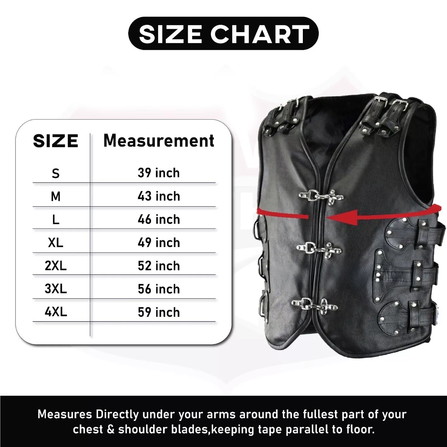 Men's Gothic Biker Leather Vest – Heavy-Duty Buckle & Strap Design | Club Style Motorcycle Waistcoat