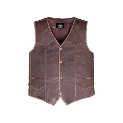 Men Famous Biker Style Cow Soft Leather Vest Live To Ride With Eagle Emboss Vest