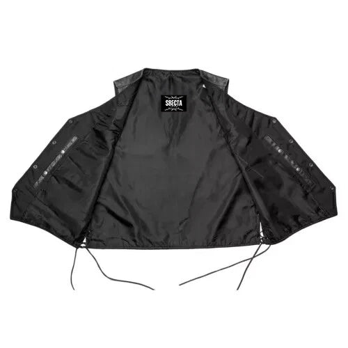 Men Biker Style Vest, Soft Cow Leather Live To Ride With Eagle Emboss Vest,