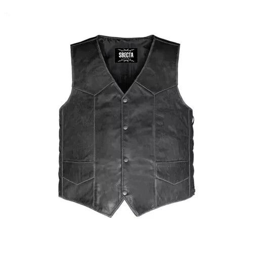 Men Biker Style Vest, Soft Cow Leather Live To Ride With Eagle Emboss Vest,